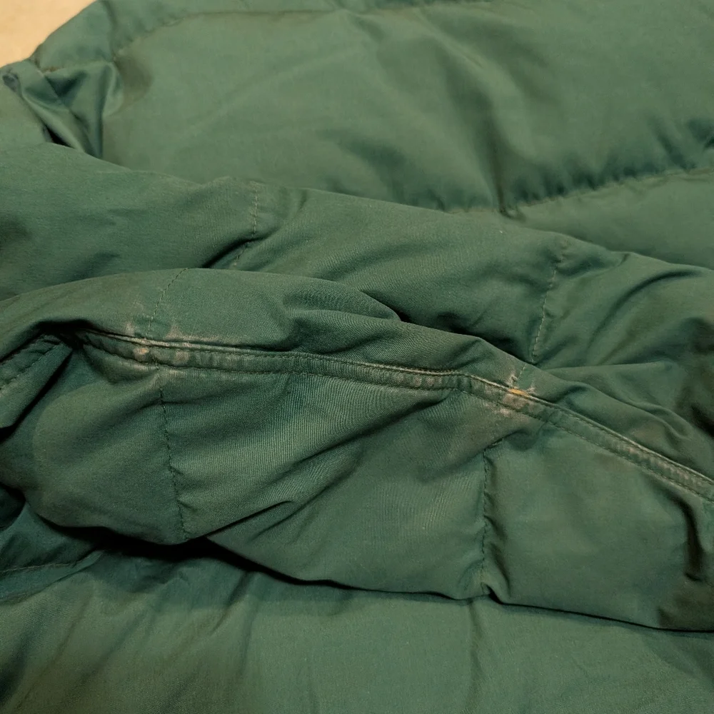 VTG 70s North Face Puffer Jacket Green Mens M Flaw Talon Zipper - Picture 9 of 12